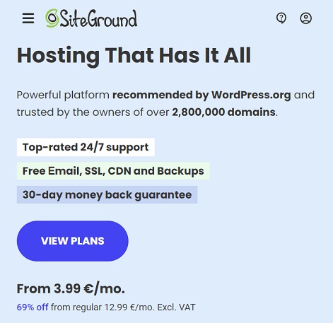 SiteGround.com Rabattcode